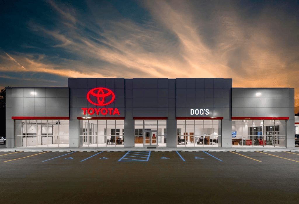 Doc's Toyota Building nighttime mockup